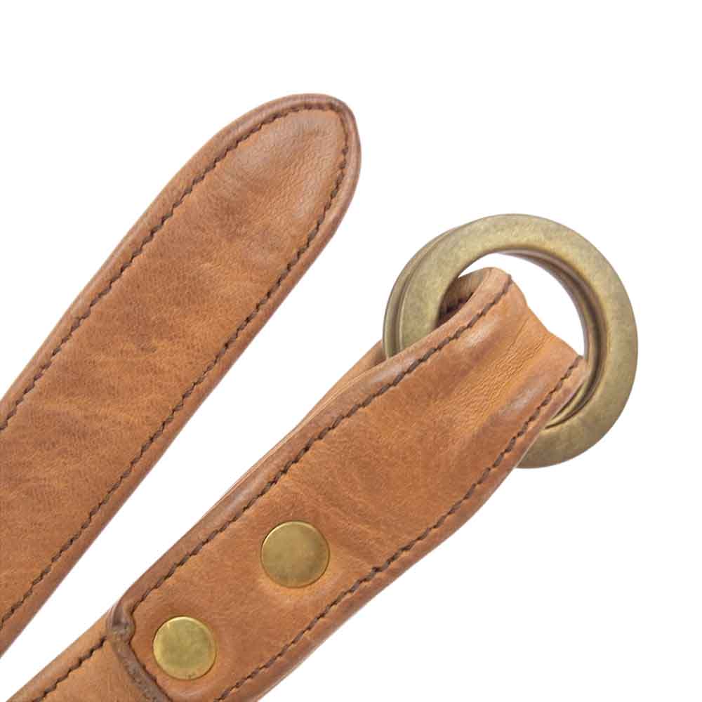 BACKBONE バックボーン EASY RIDER ダブルリング ベルト レザー ベルト ライトブラウン系【中古】