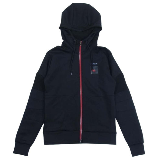 1piu1uguale3 ウノピュウノウグァーレトレ RELAX ロゴパッチ ジャージー ジップパーカー ブラック系 L【美品】【中古】
