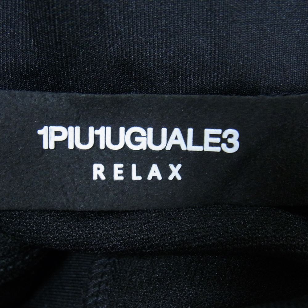 1piu1uguale3 ウノピュウノウグァーレトレ RELAX 裾ジップ ジャージー トラックパンツ ブラック系 XL【美品】【中古】