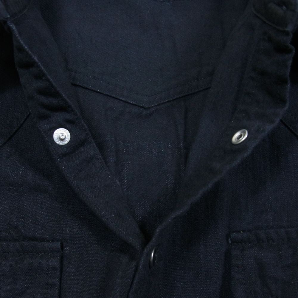 BACKBONE バックボーン BB15FW-S13 9oz DENIM WESTERN SHIRT バックプリント デニム ウエスタンシャツ ブラック系 L【美品】【中古】