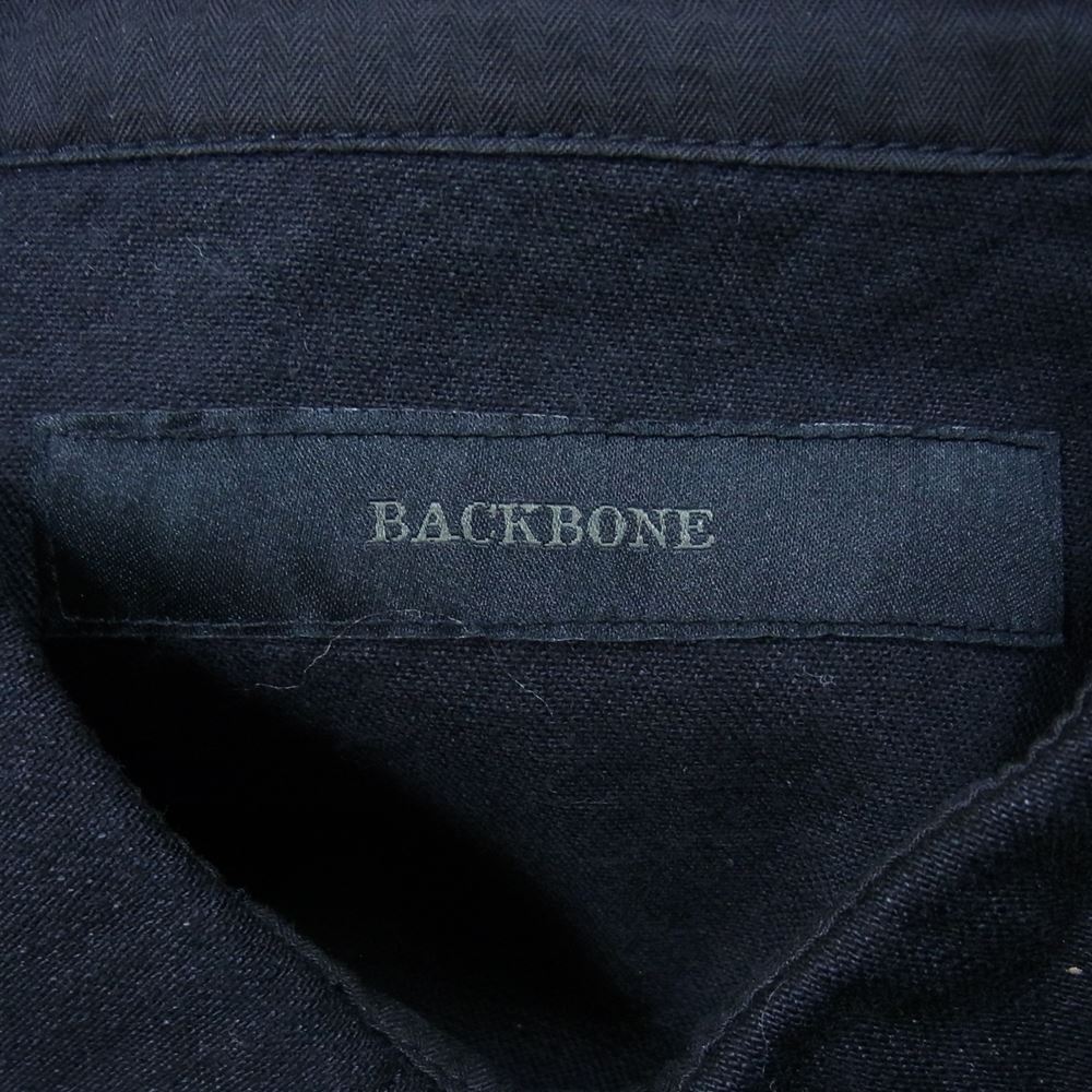 BACKBONE バックボーン BB15FW-S13 9oz DENIM WESTERN SHIRT バックプリント デニム ウエスタンシャツ ブラック系 L【美品】【中古】
