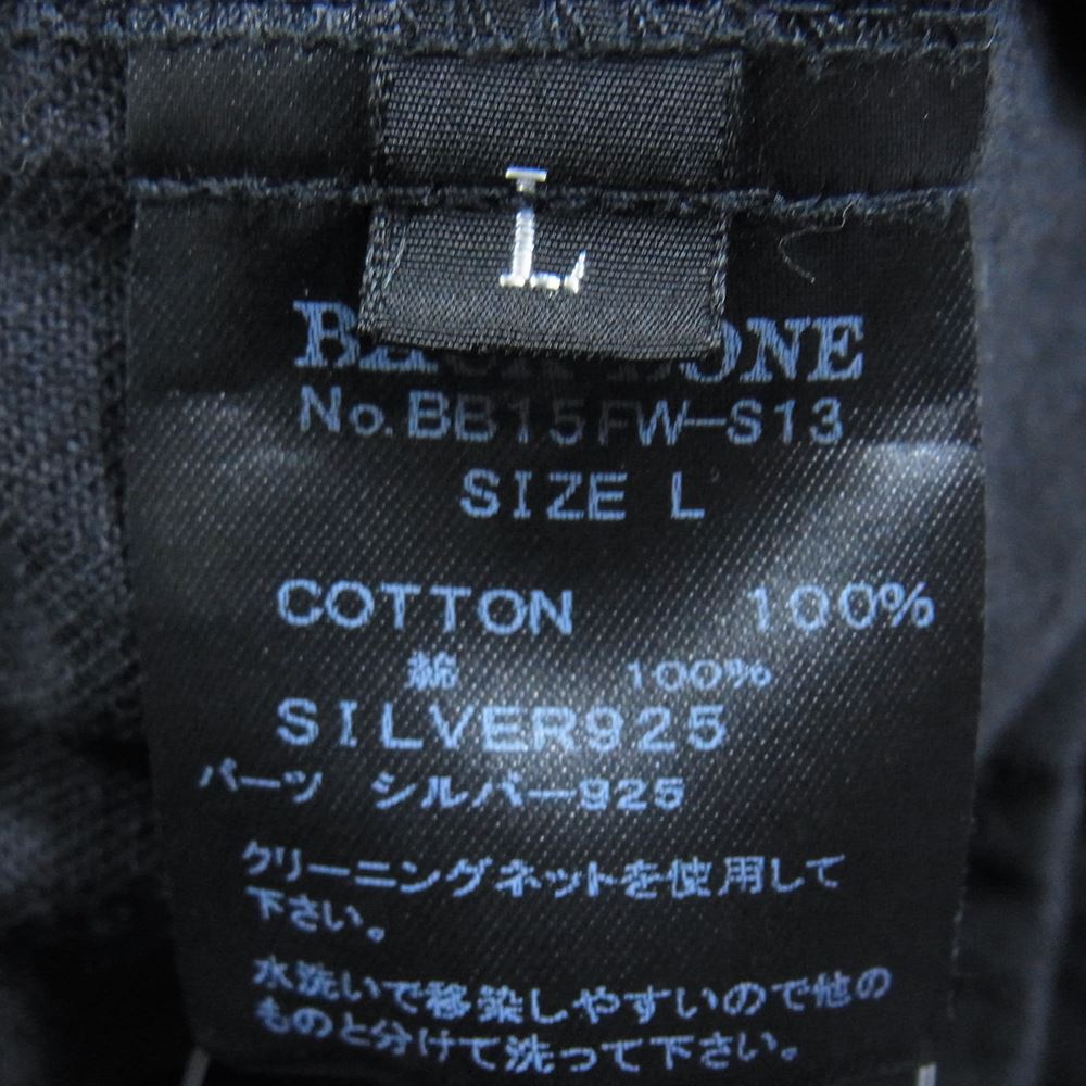 BACKBONE バックボーン BB15FW-S13 9oz DENIM WESTERN SHIRT バックプリント デニム ウエスタンシャツ ブラック系 L【美品】【中古】