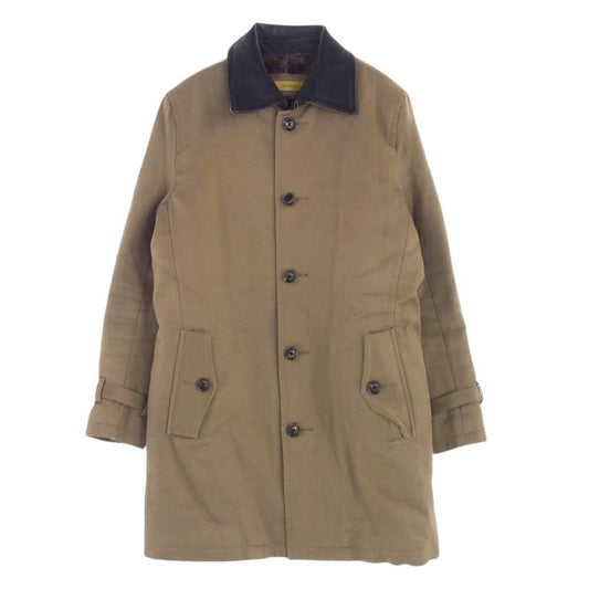 BACKBONE バックボーン BB14FW-CO15 COTTON KERSEY SINGLE TRENCH COAT 襟レザー 裏フェイクファー シングル トレンチ コート ブラウン系 L【中古】
