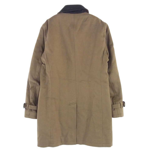BACKBONE バックボーン BB14FW-CO15 COTTON KERSEY SINGLE TRENCH COAT 襟レザー 裏フェイクファー シングル トレンチ コート ブラウン系 L【中古】
