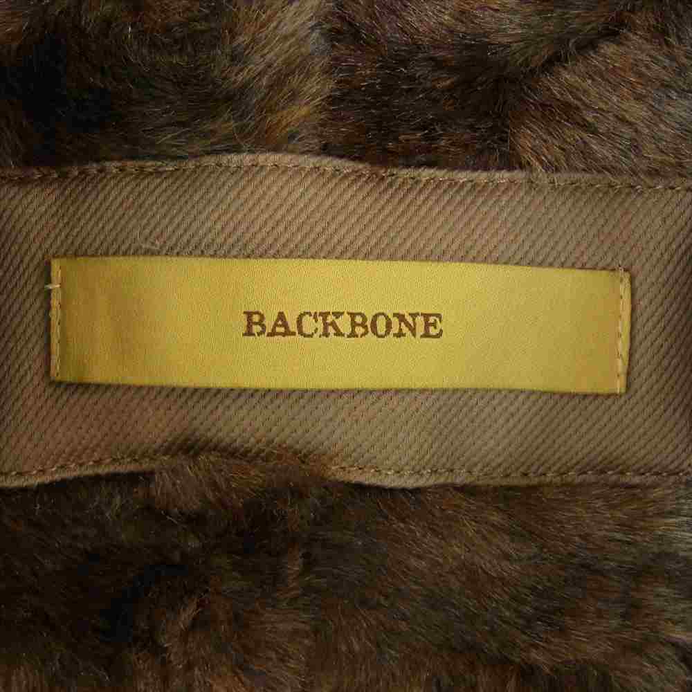 BACKBONE バックボーン BB14FW-CO15 COTTON KERSEY SINGLE TRENCH COAT 襟レザー 裏フェイクファー シングル トレンチ コート ブラウン系 L【中古】