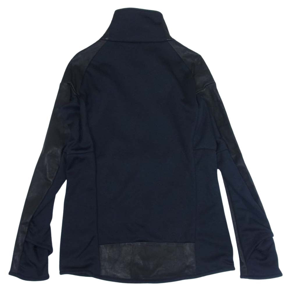 ripvanwinkle リップヴァンウィンクル RW-119 LEATHER JERSEY JACKET レザー ジャージー トラックジャケット ブラック系 5【極上美品】【中古】