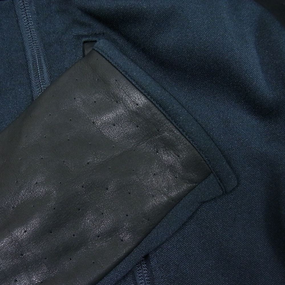 ripvanwinkle リップヴァンウィンクル RW-119 LEATHER JERSEY JACKET レザー ジャージー トラックジャケット ブラック系 5【極上美品】【中古】