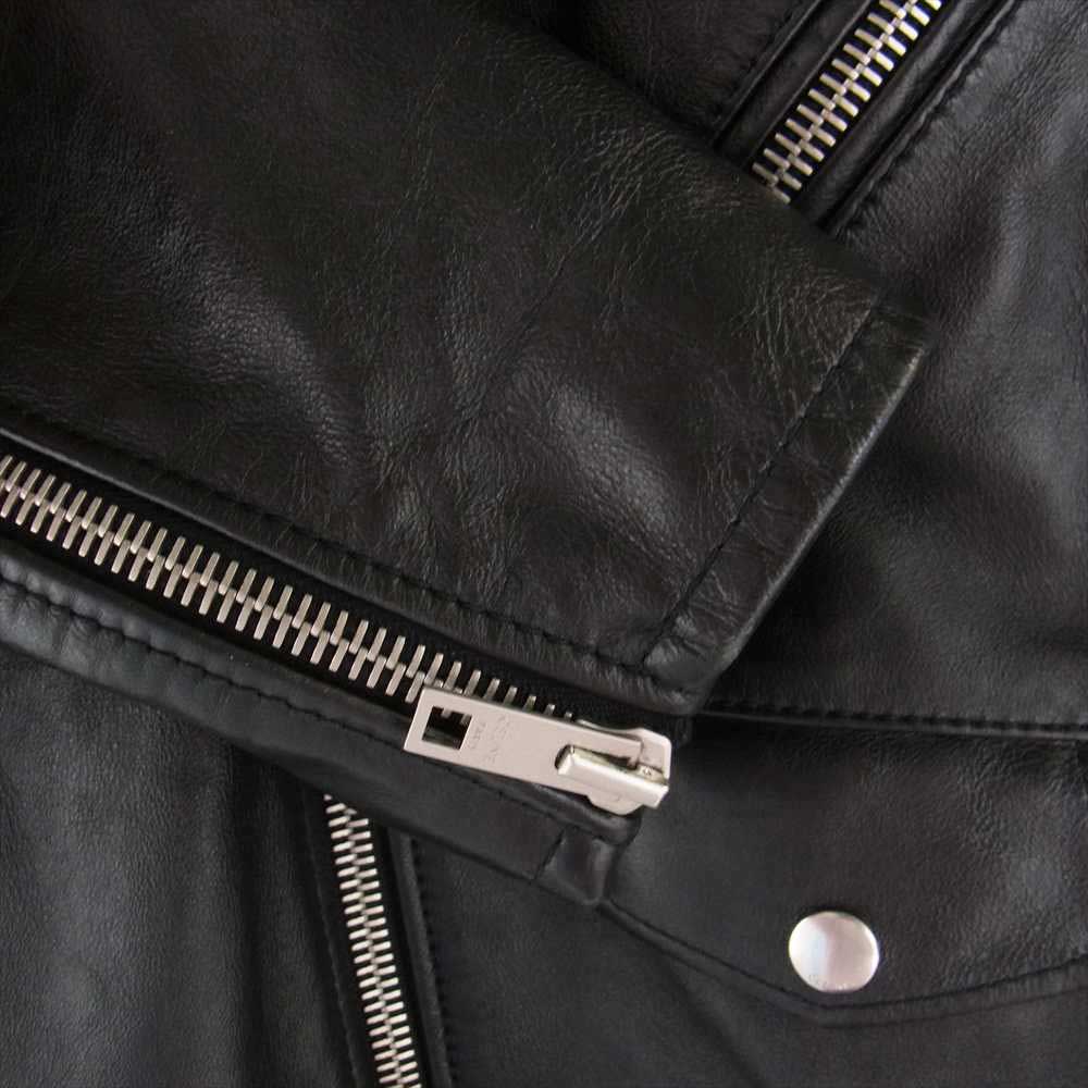 CELINE セリーヌ 2E158297D Biker Leather Jacket クラシック モーター バイカー レザー ダブル ライダース ジャケット ブラック系 50【中古】