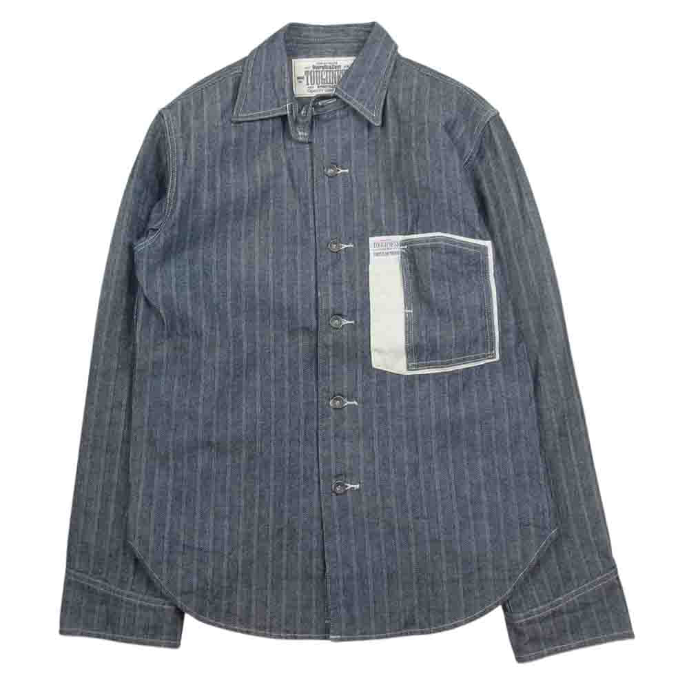 タフネス ロングスリーブ ワーク シャツ インディゴブルー系 S【中古】