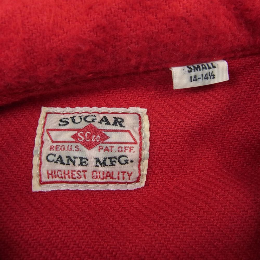 SUGAR CANE シュガーケーン SC27961 SOLID TWILL WORK SHIRT ソリッド ツイル ワーク シャツ レッド系 S【中古】