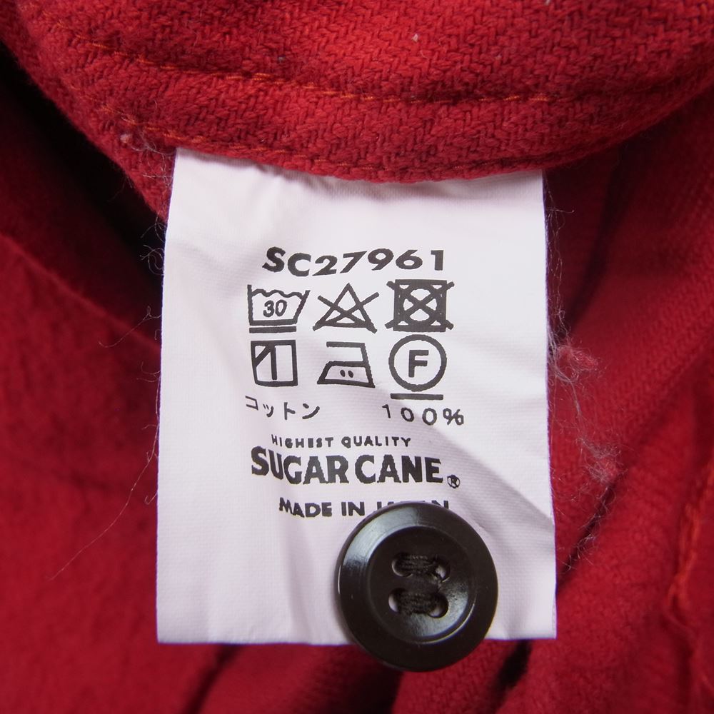 SUGAR CANE シュガーケーン SC27961 SOLID TWILL WORK SHIRT ソリッド ツイル ワーク シャツ レッド系 S【中古】