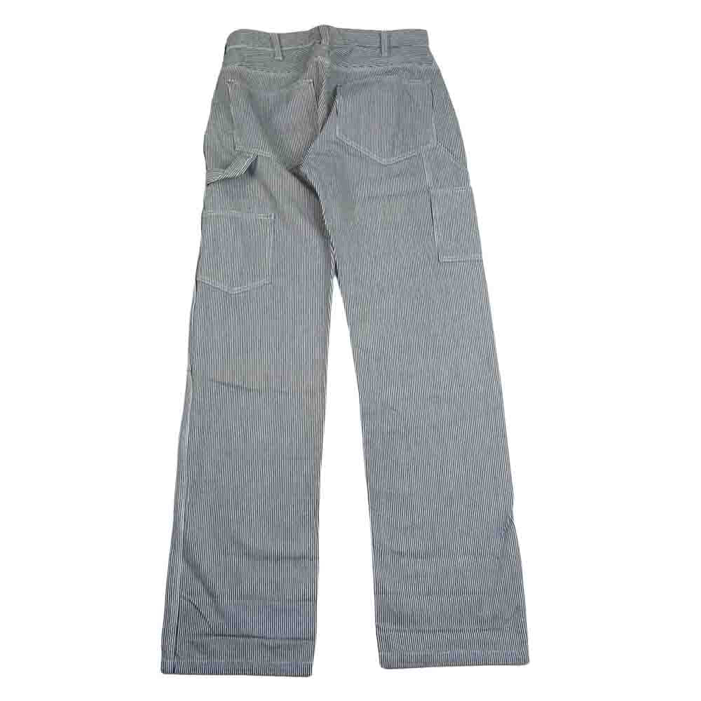 児島ジーンズ ヒッコリー ストライプ ペインター パンツ ブラック系 ホワイト系 32【中古】