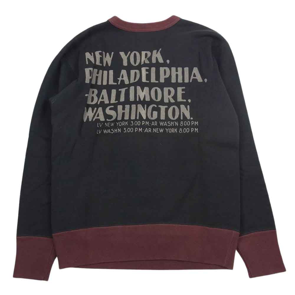 デラックスウエア プリント クルー スウェット ブラウン系 S【中古】