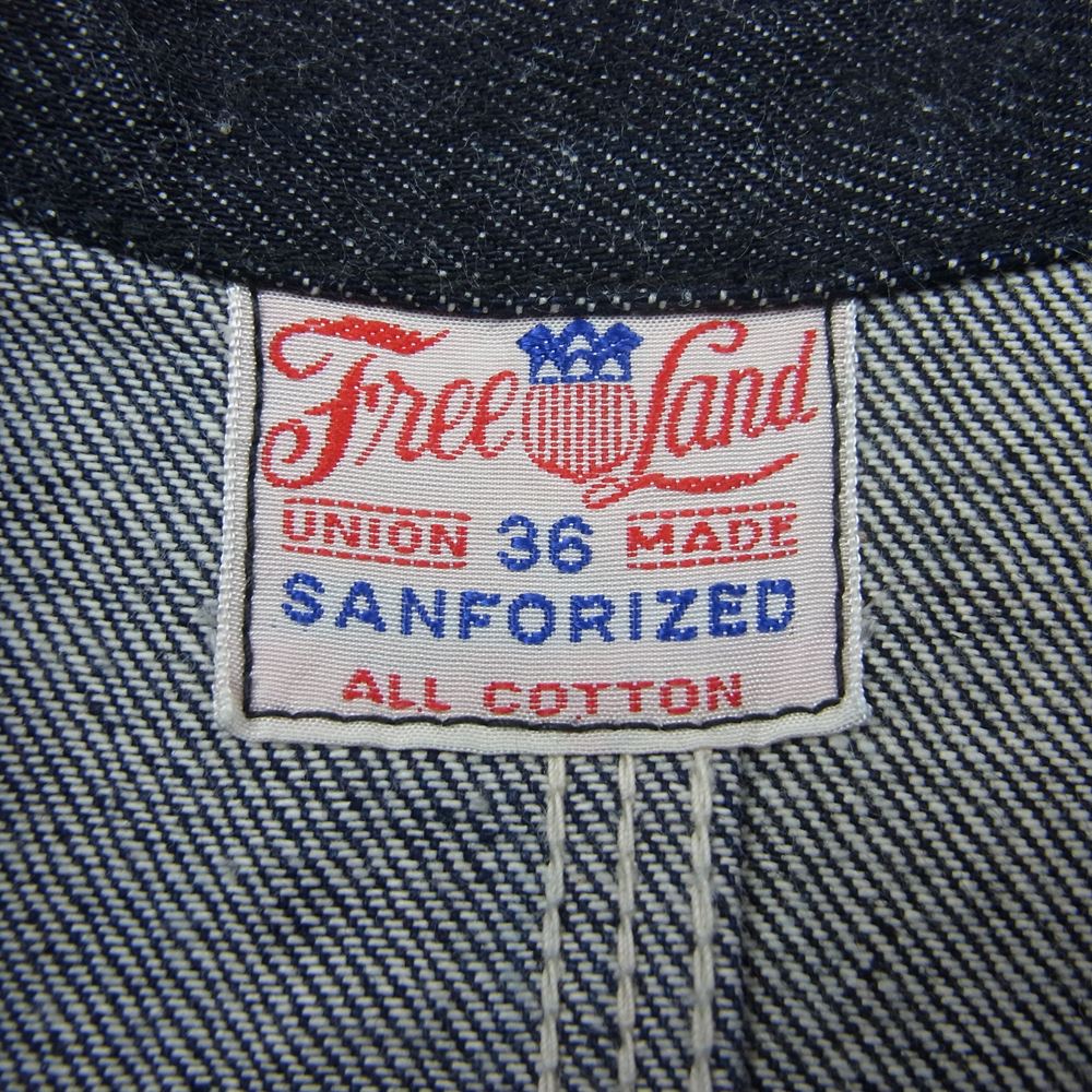 SUGAR CANE シュガーケーン FREE LAND 12oz. BLUE DENIM WORK COAT カバーオール ジャケット インディゴブルー系 36【中古】