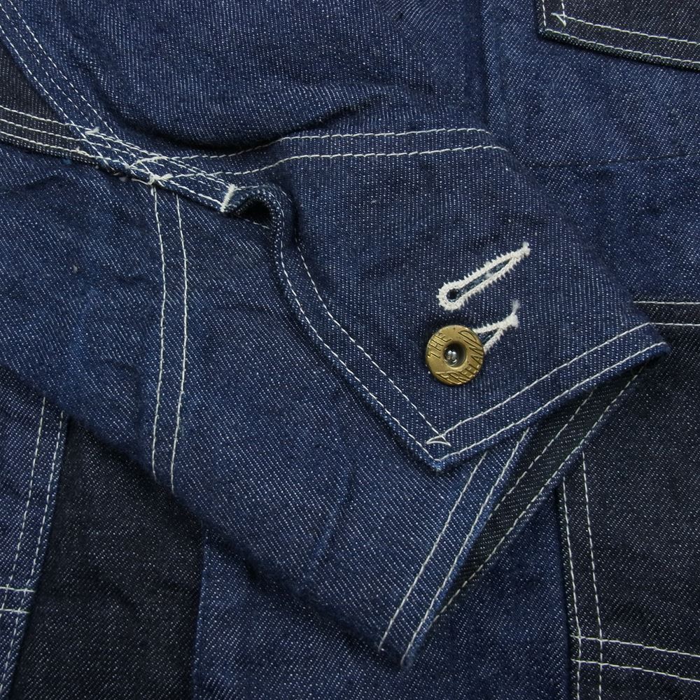 SUGAR CANE シュガーケーン FREE LAND 12oz. BLUE DENIM WORK COAT カバーオール ジャケット インディゴブルー系 36【中古】