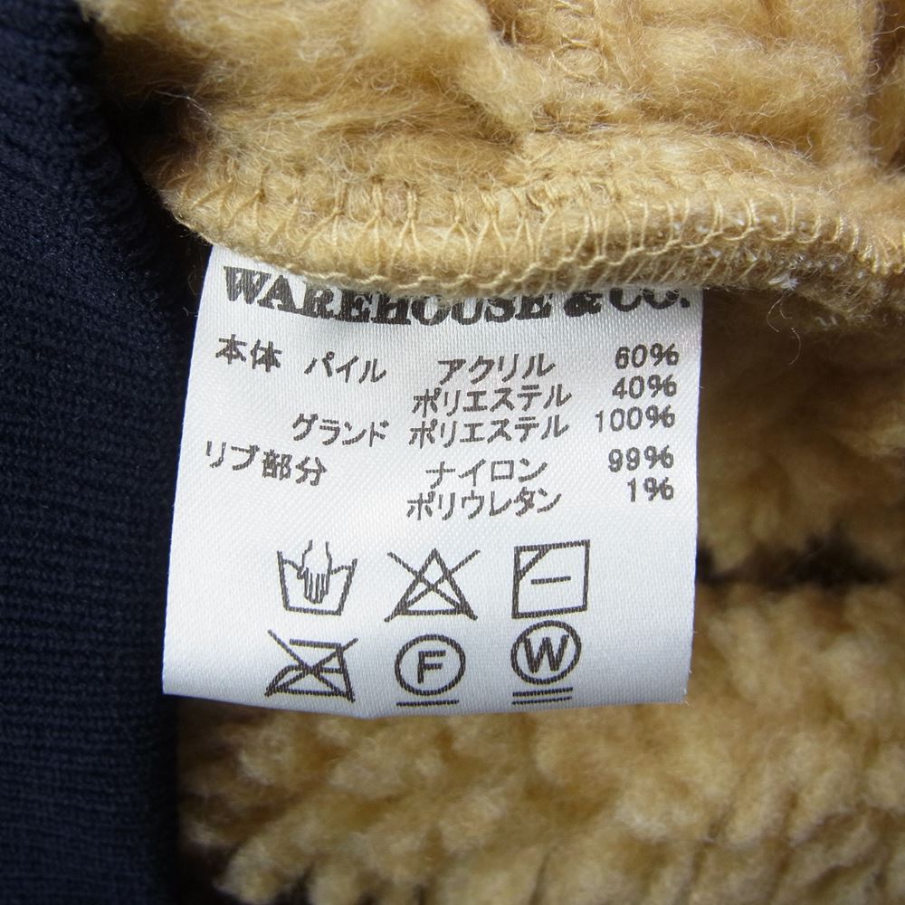 WAREHOUSE ウエアハウス Classic Pile Hoodie クラシック パイル フーディー フリース ジャケット ベージュ系 M【中古】
