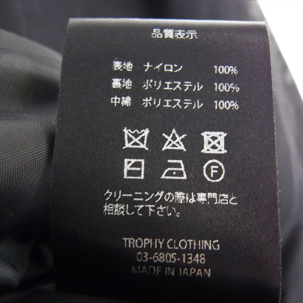 トロフィークロージング 22AW TR22AW-506 MONOCHROME LEVEL 4 WIND BREAKER ウィンド ブレーカー コーチ ジャケット 中綿 ブラック系 38【中古】