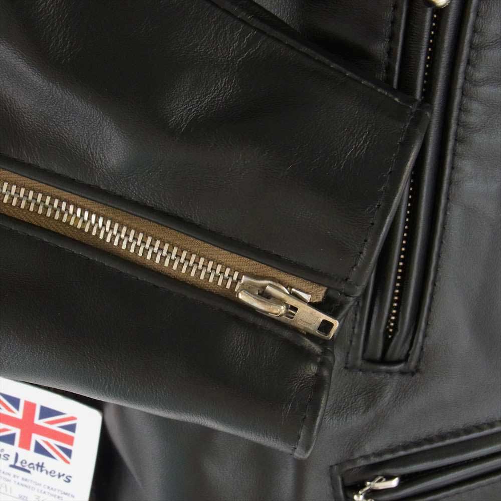 Lewis Leathers ルイスレザー 391 LIGHTNING HORSEHIDE REGULAR FIT ライトニング ホースハイド レギュラーフィット ベージュジップ キルティング ライダース ジャケット ブラック系 36【極上美品】【中古】