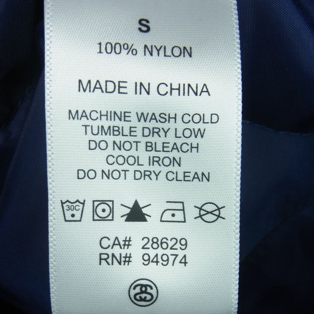 STUSSY ステューシー ロゴ総柄 中綿 キルティング ジャケット ナイロン 中国製 ネイビー系 S【中古】