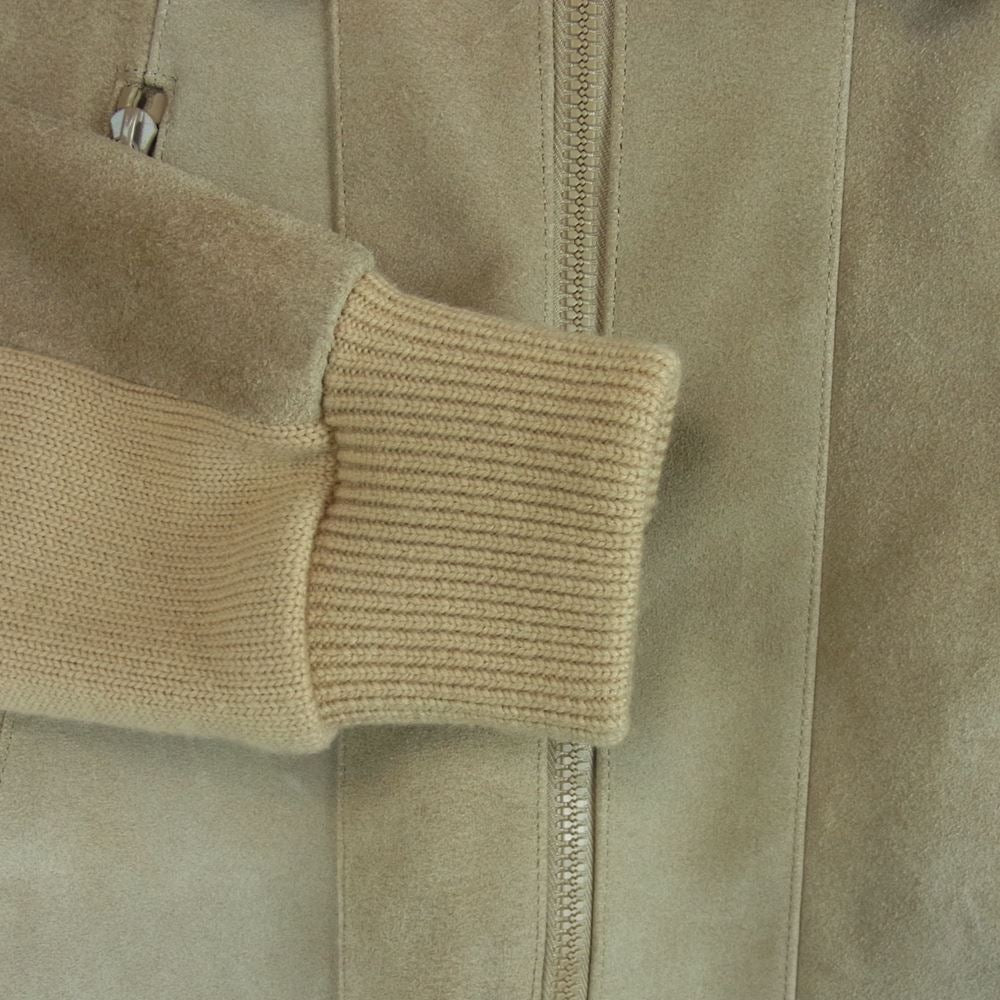 NUMBER(N)INE ナンバーナイン 03AW カート期 アーカイブ 宮下貴裕本人期 襟ボア ニット切替 カウスエード レザー ジャケット ベージュ系 グレイッシュブラウン系【中古】