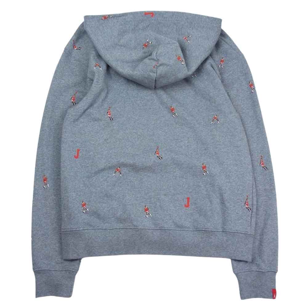 ジョーダン ブランド AS M J ESS STMT AOP FLC PO CARBON HEATHER 21HO-I ジョーダン ESS STMT AOP フリース プルオーバー L/S フーディ スウェット パーカー グレー系 M【中古】