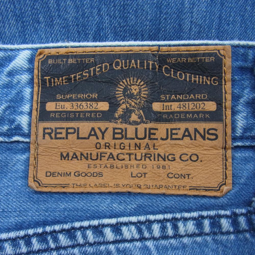 REPLAY リプレイ WAITOM ウェイトン M983 ボタン フライ ダメージ加工 デニム パンツ インディゴブルー系 W30　L32【中古】