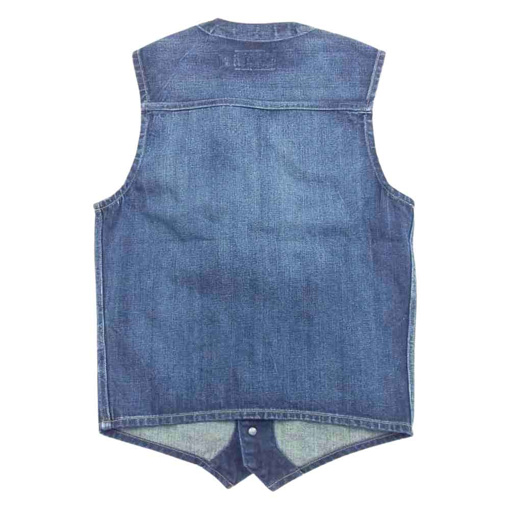 RRL ダブルアールエル デニム ジレ ベスト エイジング 加工 インディゴブルー系 XS【中古】