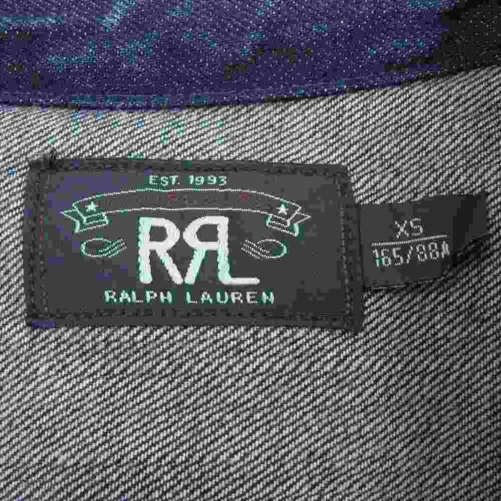 RRL ダブルアールエル デニム ジレ ベスト エイジング 加工 インディゴブルー系 XS【中古】