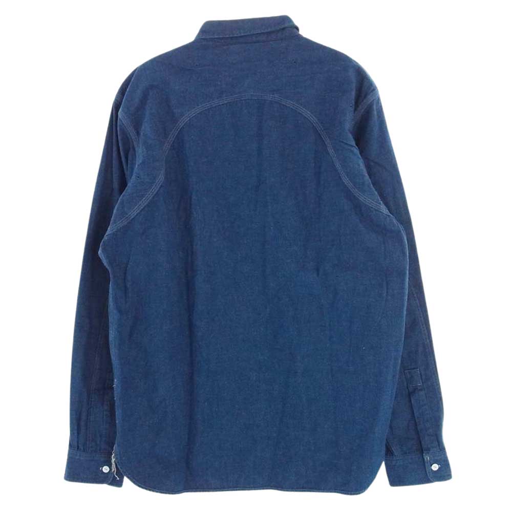 RRL ダブルアールエル デニム 長袖 シャツ 猫目 シェルボタン L
