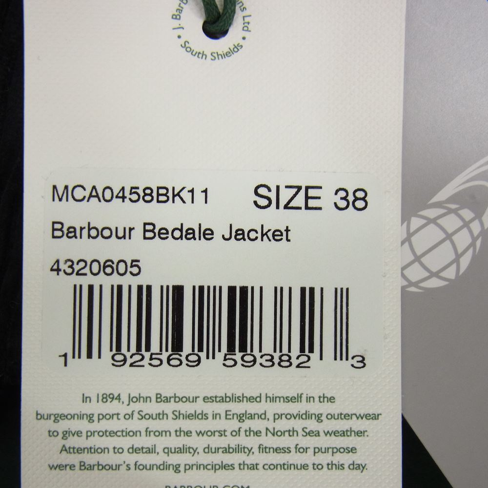 Barbour バブアー 19AW MCA0458BK11 × BEAMS PLUS BEDALE JACLET 2Layer ビームス ビデイル ジャケット ブラック系 38【新古品】【未使用】【中古】