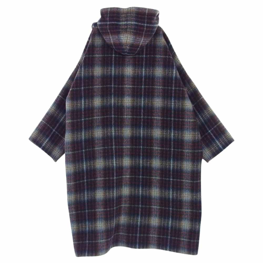 CELINE セリーヌ 21AW 2M811080P 国内正規品 チェック柄 バーヌース ウール ロング コート  マルチカラー系【中古】