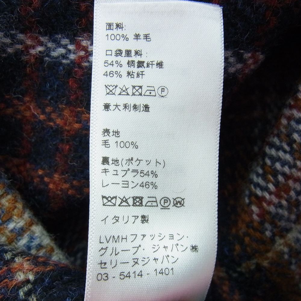 CELINE セリーヌ 21AW 2M811080P 国内正規品 チェック柄 バーヌース ウール ロング コート  マルチカラー系【中古】