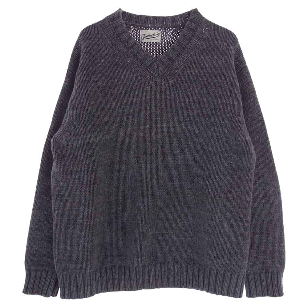 TENDERLOIN テンダーロイン 19AW V-NECK COTTON KNIT Vネック コットン ニット セーター グレー系【美品】【中古】