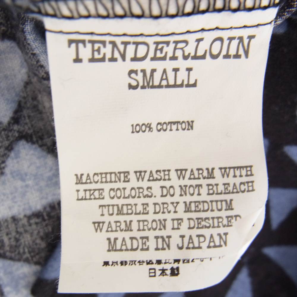 TENDERLOIN テンダーロイン PRINT FLANNEL SHT T トライアングル 総柄 プリント フランネル シャツ ネルシャツ ブルー系 S【中古】