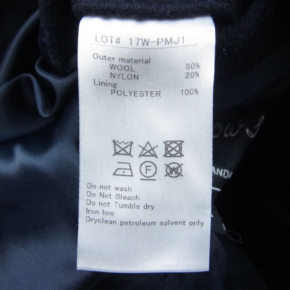 Pherrow's フェローズ 17W-PMJ1 ウール メルトン テーラード ジャケット  ネイビー系 36【中古】