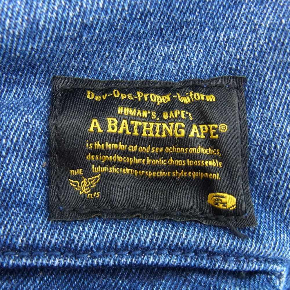 A BATHING APE アベイシングエイプ デニム ジョガー カーゴ パンツ インディゴブルー系 L【中古】
