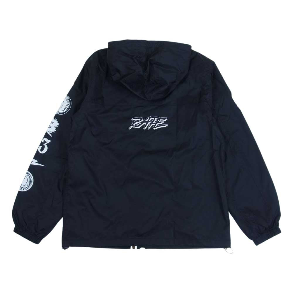 A BATHING APE アベイシングエイプ BAPE プリント ナイロン パーカ ジャケット ブラック系 M【中古】