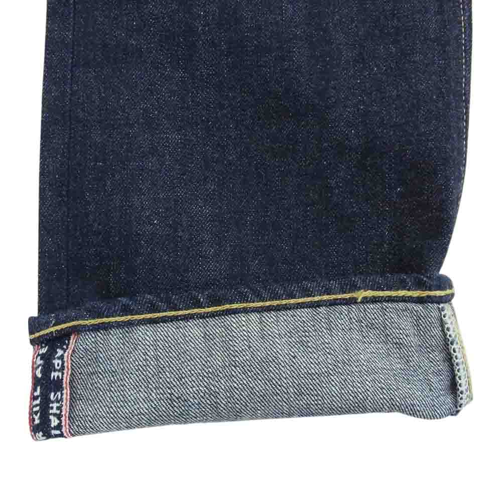A BATHING APE アベイシングエイプ 2008 TYPE-05 SLIM TAPER スリム テーパード バック刺繍 ワッペン リジット デニム ジーンズ パンツ インディゴブルー系 XL【中古】