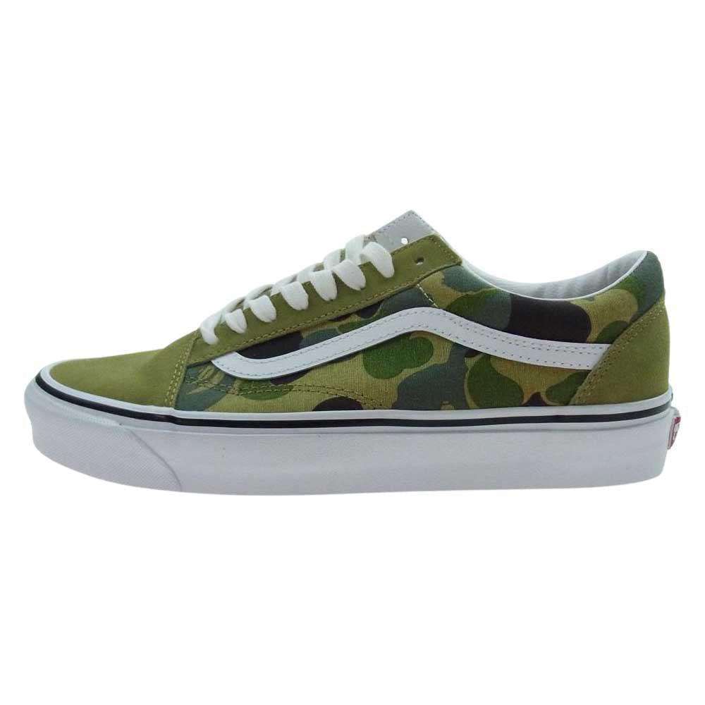 A BATHING APE アベイシングエイプ 1H73191910 × VANS バンズ ABC Camo Old Skool ABCカモ オールドスクール　スニーカー グリーン系 27.5cm【新古品】【未使用】【中古】