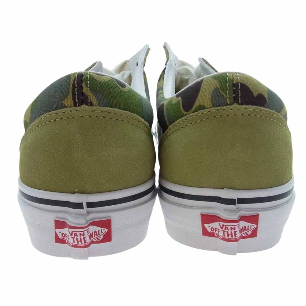 A BATHING APE アベイシングエイプ 1H73191910 × VANS バンズ ABC Camo Old Skool ABCカモ オールドスクール　スニーカー グリーン系 27.5cm【新古品】【未使用】【中古】