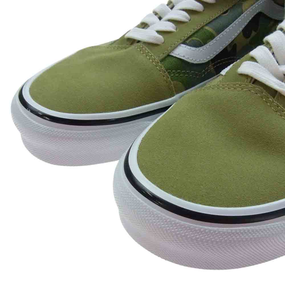A BATHING APE アベイシングエイプ 1H73191910 × VANS バンズ ABC Camo Old Skool ABCカモ オールドスクール　スニーカー グリーン系 27.5cm【新古品】【未使用】【中古】