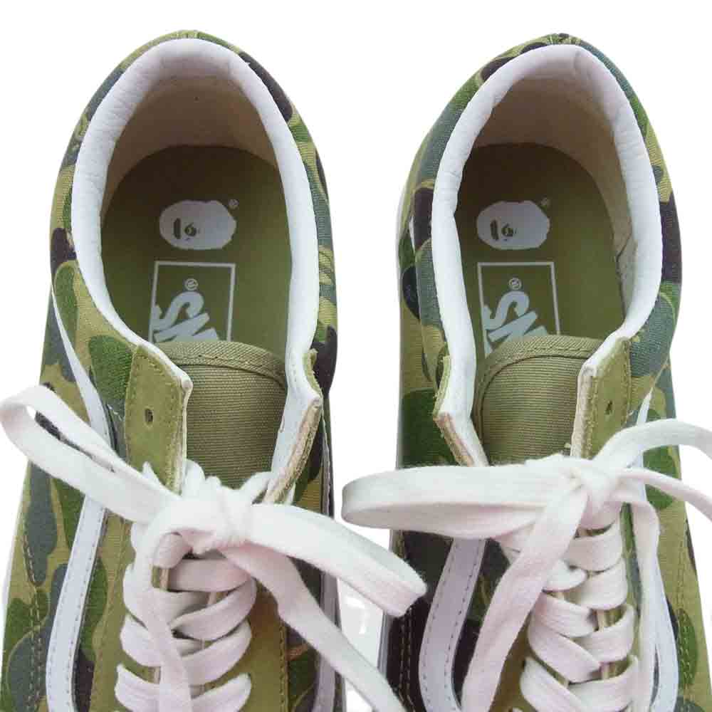 A BATHING APE アベイシングエイプ 1H73191910 × VANS バンズ ABC Camo Old Skool ABCカモ オールドスクール　スニーカー グリーン系 27.5cm【新古品】【未使用】【中古】