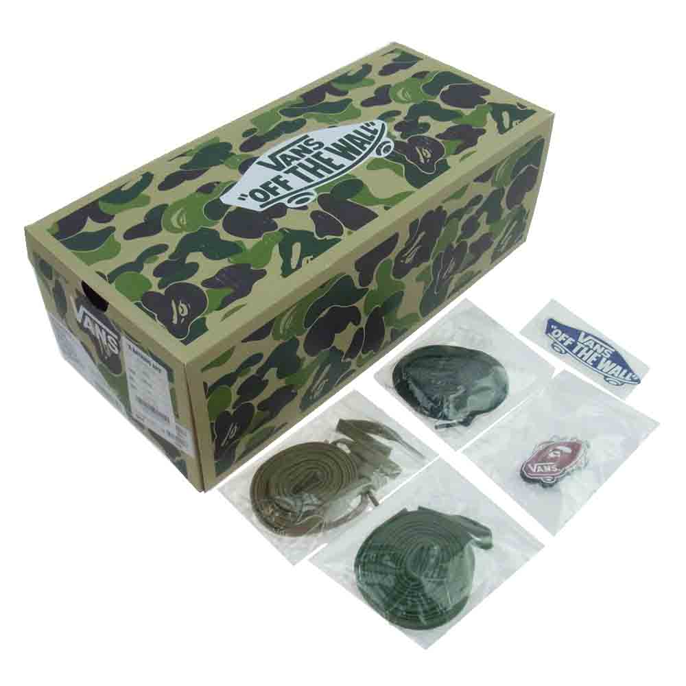 A BATHING APE アベイシングエイプ 1H73191910 × VANS バンズ ABC Camo Old Skool ABCカモ オールドスクール　スニーカー グリーン系 27.5cm【新古品】【未使用】【中古】