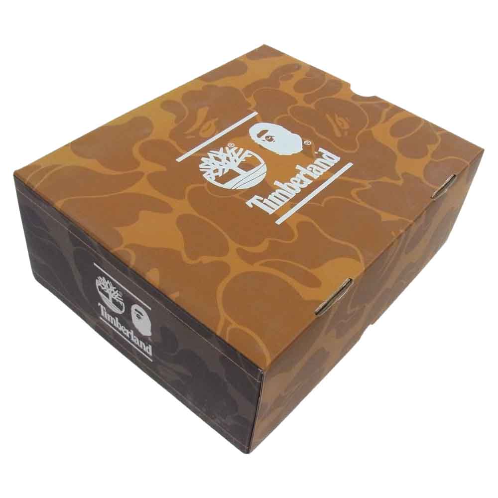 A BATHING APE アベイシングエイプ × Timberland ティンバーランド 3-EYE Authentic Handsewn Boat Shoe スリーアイ カモ ロー シューズ ブラウン系 26.5cm【新古品】【未使用】【中古】