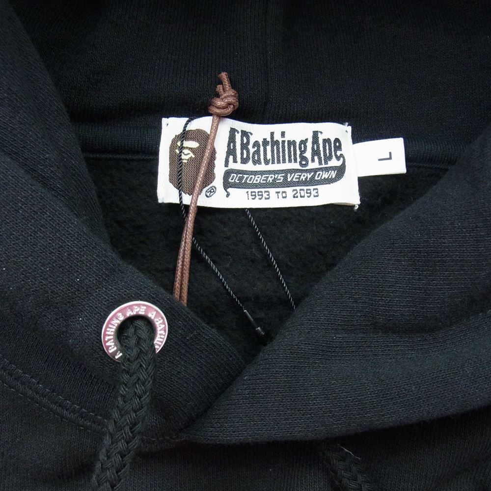 A BATHING APE アベイシングエイプ × Octobers Very Own オクトーバーズベリーオウン OVO PULLOVER HOODIE プリント プルオーバー フーディ パーカー ブラック系 L【新古品】【未使用】【中古】