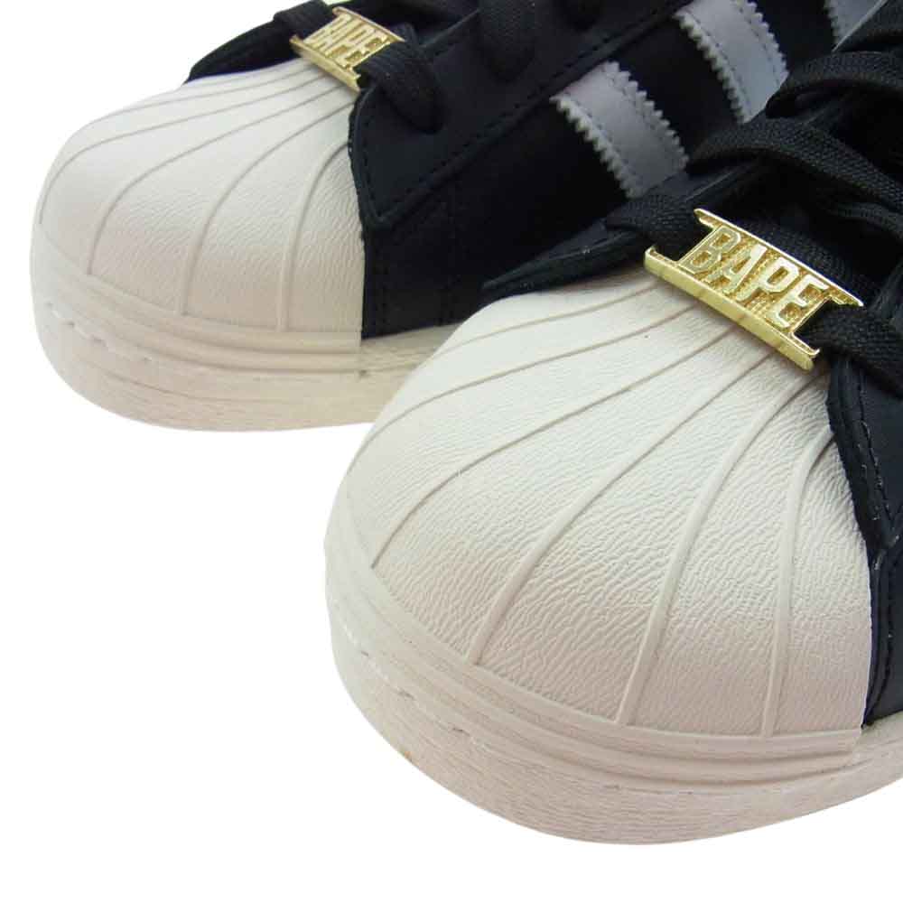 adidas アディダス IF2385 × A BATHING APE アベイシングエイプ SS80S BAPE Superstar スター スーパースター スニーカー ブラック系 27.5cm【新古品】【未使用】【中古】