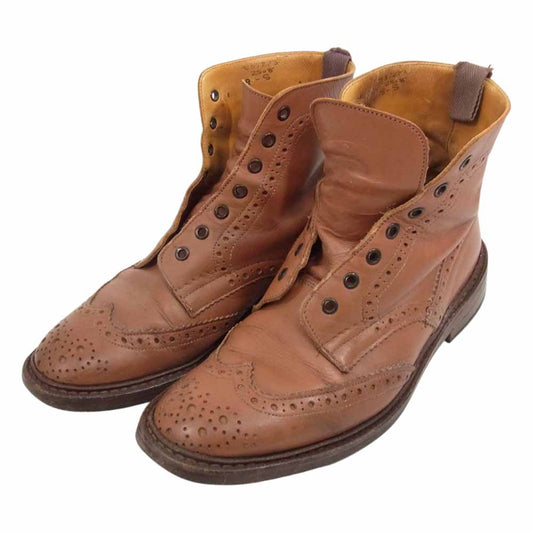 Tricker's トリッカーズ L2508 MALTON モールトン Brogue Boots ウィングチップ カントリー ブーツ ブラウン系 UK8【中古】