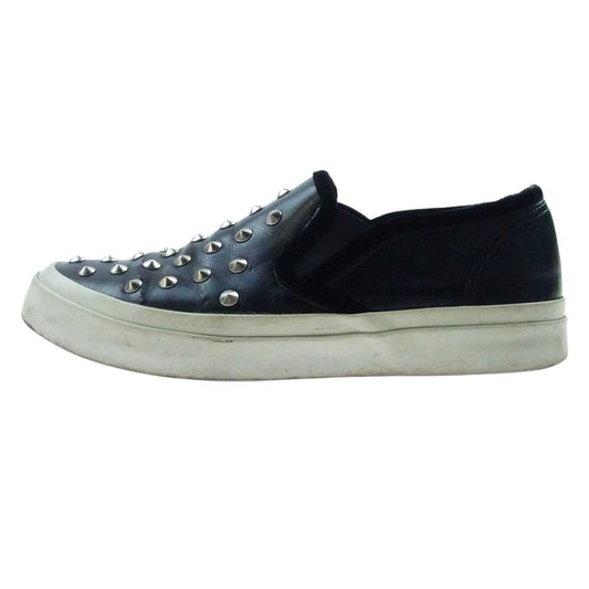JUNYA WATANABE COMME des GARCONS ジュンヤワタナベコムデギャルソン レザー スタッズ スリッポン シューズ ブラック系【中古】