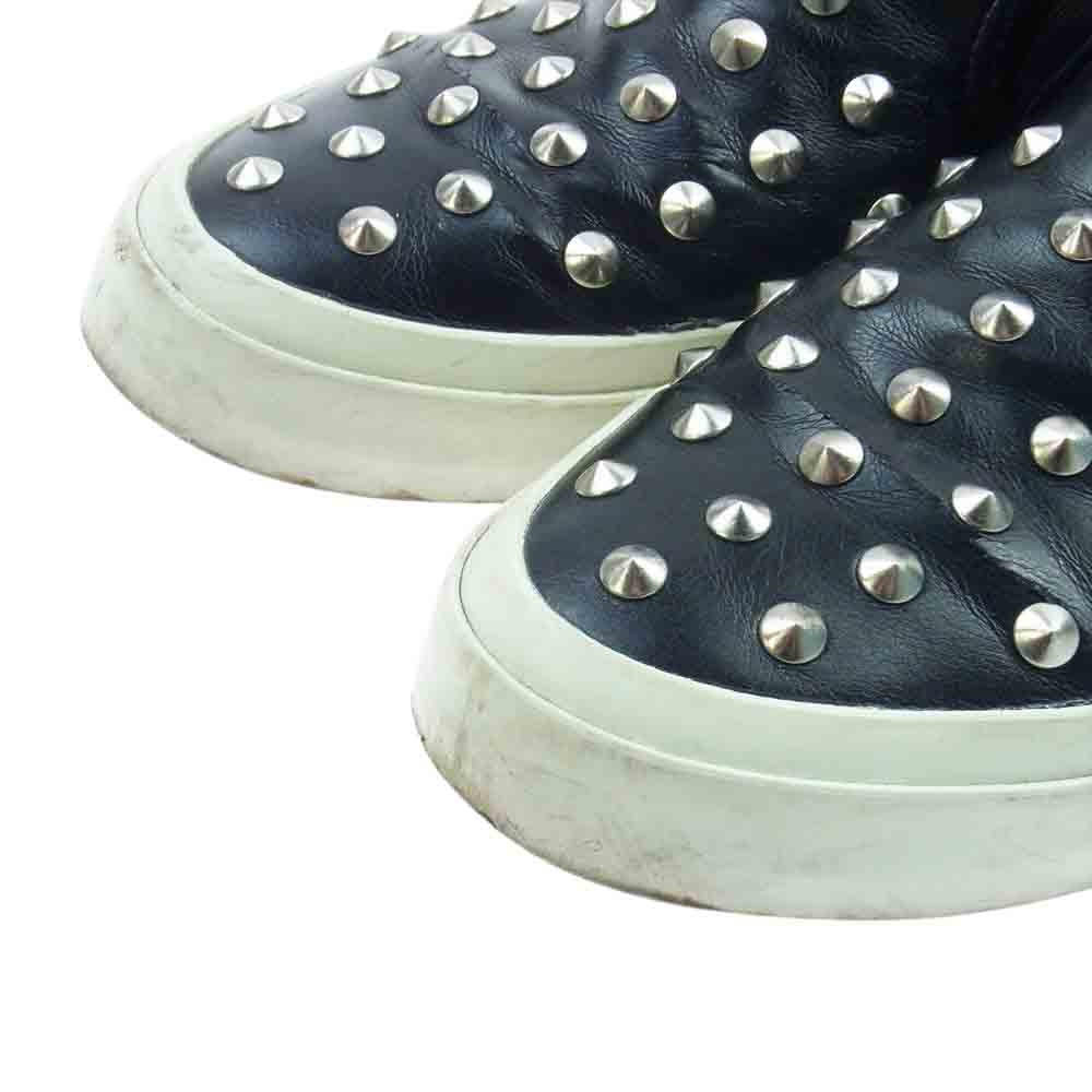 JUNYA WATANABE COMME des GARCONS ジュンヤワタナベコムデギャルソン レザー スタッズ スリッポン シューズ ブラック系【中古】