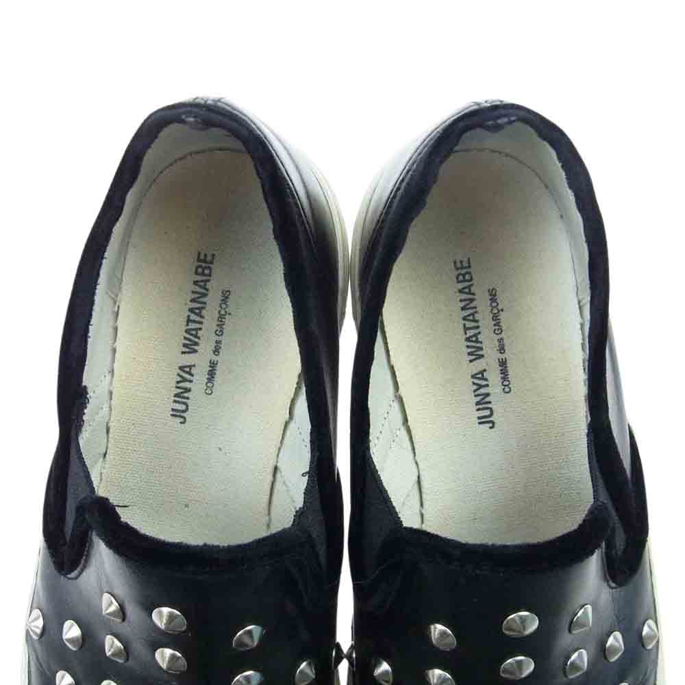 JUNYA WATANABE COMME des GARCONS ジュンヤワタナベコムデギャルソン レザー スタッズ スリッポン シューズ ブラック系【中古】
